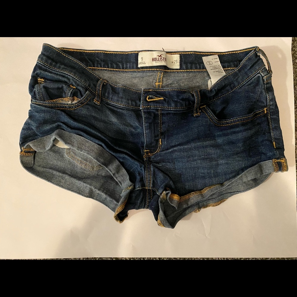 Hollister dark denim shorts